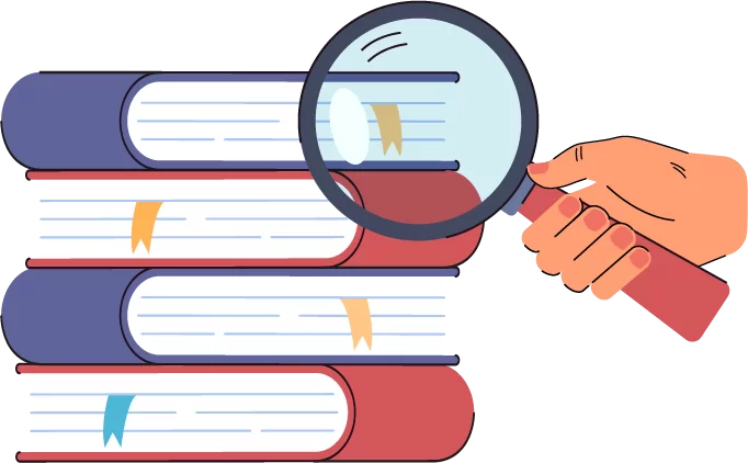 Illustration of a woman holding a laptop pointing at a pie chart with people icons around it, representing management and leadership skills